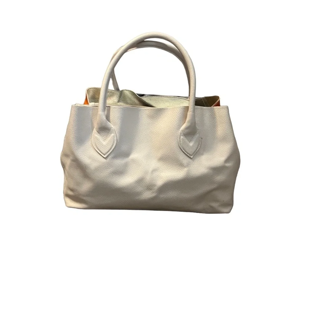 Aleanto Collezioni Genuine pebbled leather‎ Italian hobo Shoulder baTan & Orange